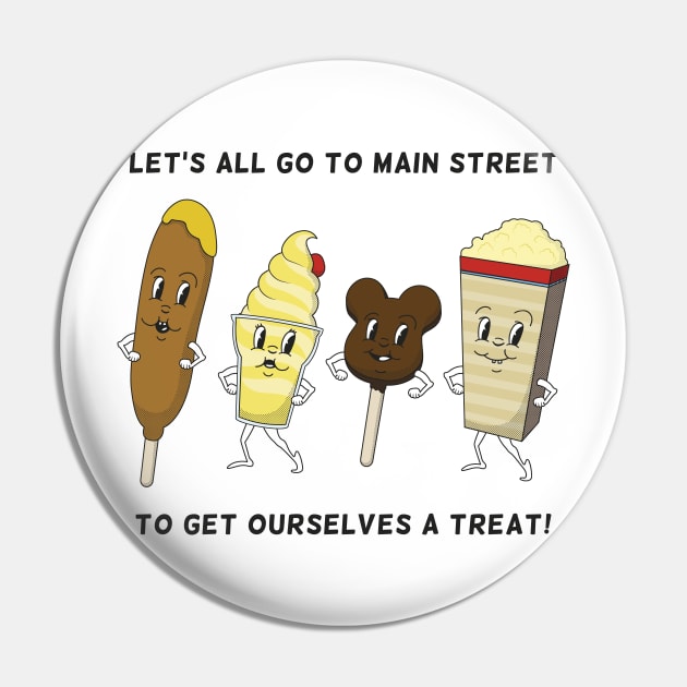 Main Street Treats - Black Text Pin by MagicalMountains