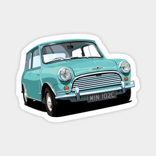 classic mini cooper in seafoam Magnet