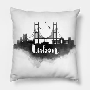 Lisbon watercolor Pillow