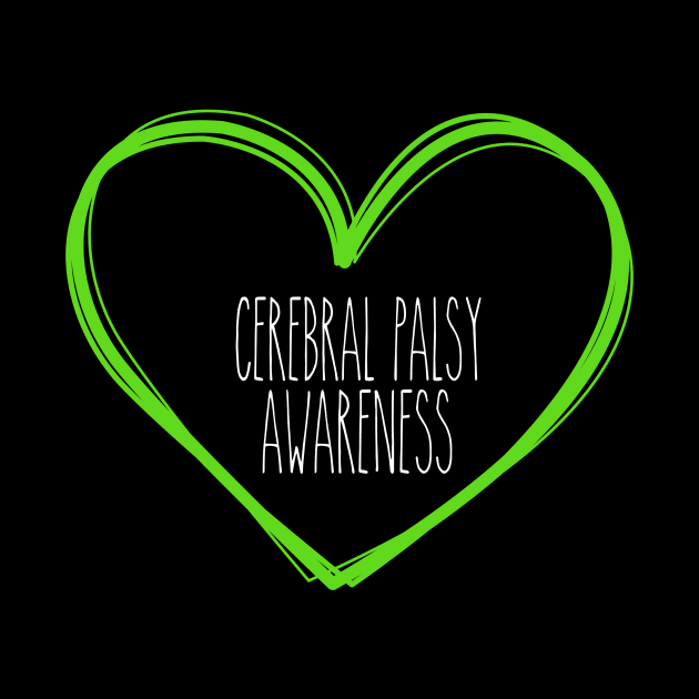 Cerebral Palsy Awareness Heart Support by MerchAndrey