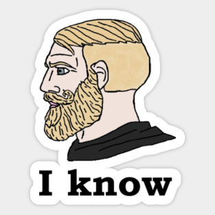 Chad Meme Aufkleber Teepublic De Yes chad, also known as nordic gamer, refers to a drawn image of a blond man with blue eyes often wearing a beard, usually captioned yes and to the in the following weeks, more variations of the meme appeared on twitter, 4chan, reddit and other platforms, with the original image used both as a. chad meme aufkleber teepublic de