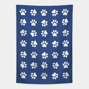 Dog Paw Print White Dog Lover - Paw Print Art Tapestry