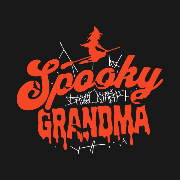 Cute Halloween Spooky Grandma Orange and Black Halloween Witch by SLAG_Creative