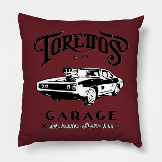 The Familia Garage Pillow by The Store Name is Available