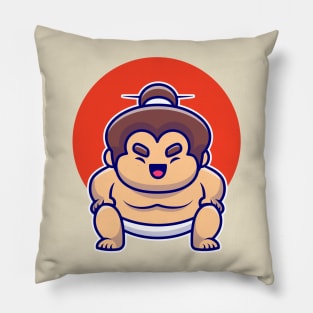 Male Sumo Wrestler Cartoon Pillow
