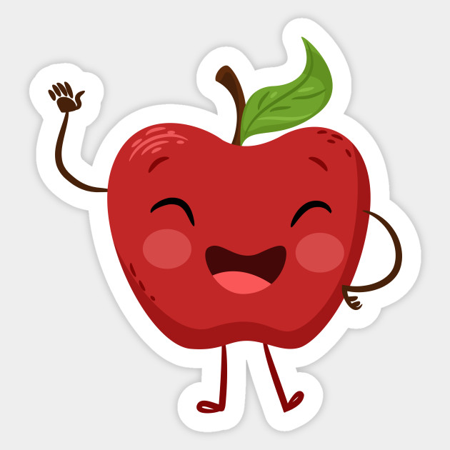 fruit apple lover kawaii fruit lover sticker teepublic teepublic