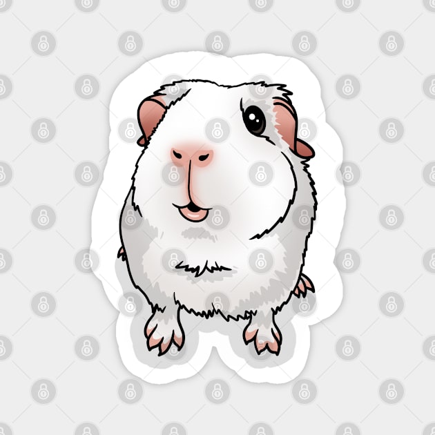 White Guinea Pig Magnet by Kats_guineapigs