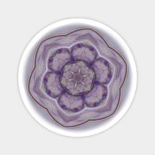 Fractal kaleidoscope flower in purple Magnet