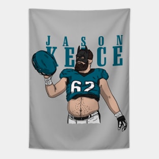 Jason Kelce Comic Style Tapestry