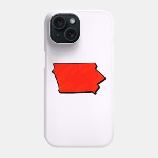 Bright Red Iowa Outline Phone Case