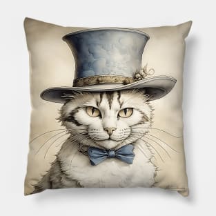 [AI Art] Cheeky cat with hat Pillow