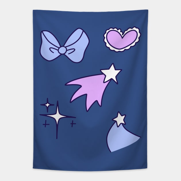 Hearts Bows and Stars Tapestry by saradaboru