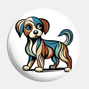 Pop art dog illustration. cubism illustration of a dog Pin