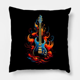 Electric Guitar Fire Pillow