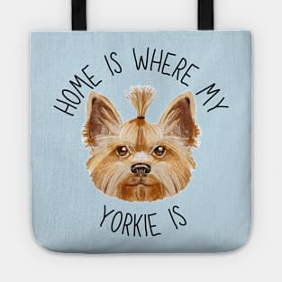 Home is Where My Yorkie Is Dog Breed Lover Watercolor Tote