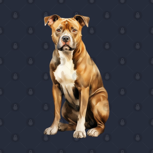 American Staffordshire Terrier by DavidBriotArt