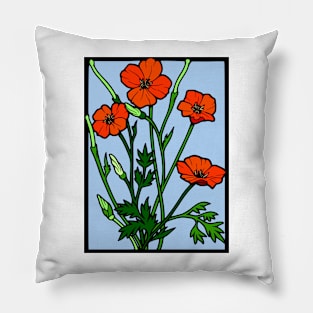 Papaver rhoeas Common poppy Pillow