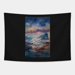 Watercolor Waves Ocean Dream Art Tapestry