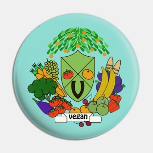 Vegan coat of arms Pin