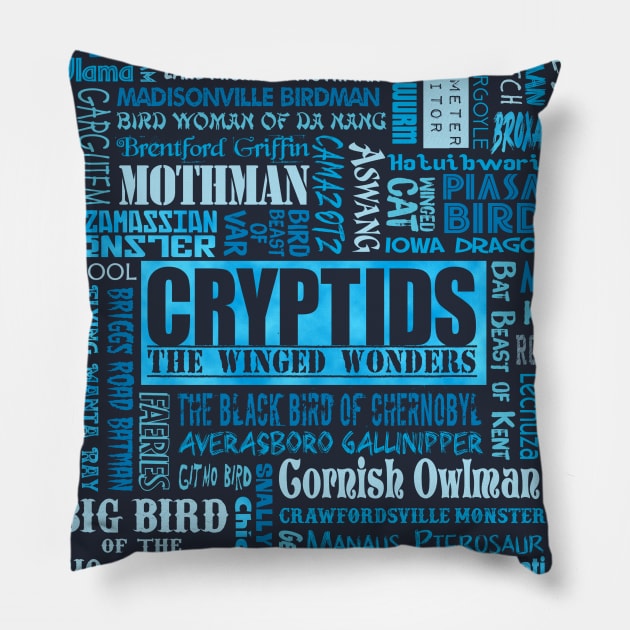 Cryptids The Winged Wonders Pillow by CreepyAcres