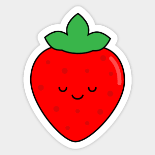 Cute Strawberry Sticker - hollymarshmallow