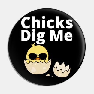 Kids Easter Chicks Dig Me Retro Vintage Chickens Spring Gift Pin