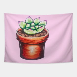 Cute Potted Succulent Tapestry