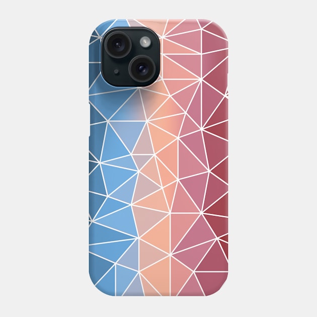 Pink rose blue sky abstract polygon multicolor pattern Phone Case by LiquidLine