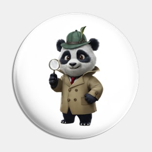 Detective Panda - Mystery Solver - Sleuthing Panda Tee Pin