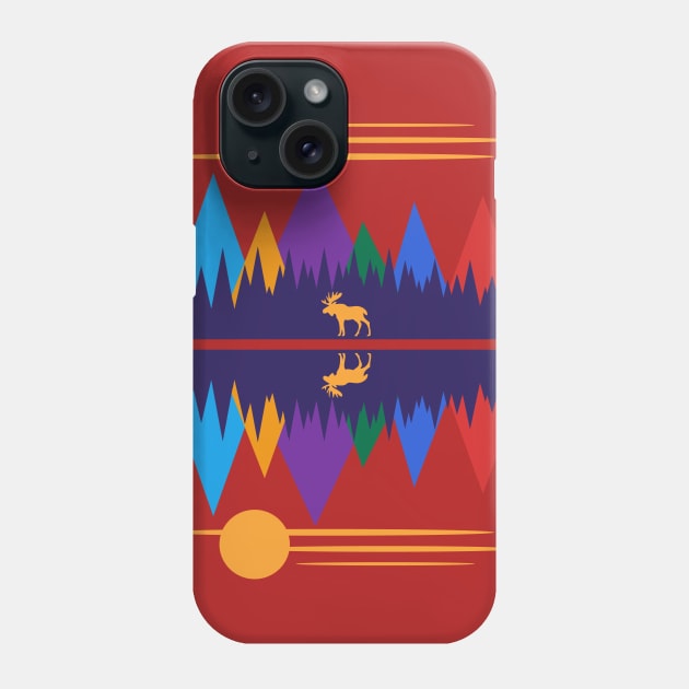 Moose In The Moonlight Phone Case by RockettGraph1cs