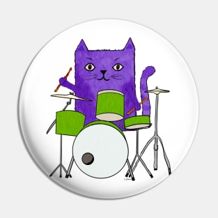 Drummer Kitty Pin