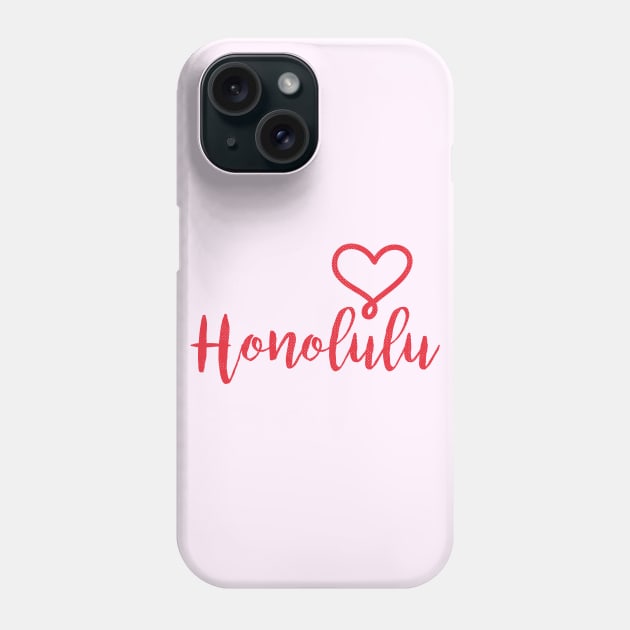 Honolulu, Hawaii - HI, Valentines Day Love Phone Case by thepatriotshop