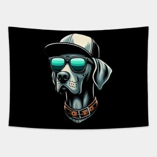 Funny Weimaraner with Sunglasses Tapestry