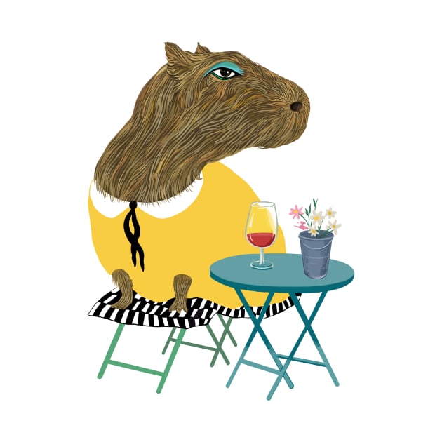 Capybara at the cafe by argiropulo