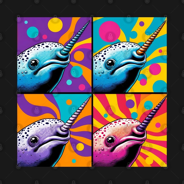 Neon Narwhal Pop Art - Mystical Marine by PawPopArt