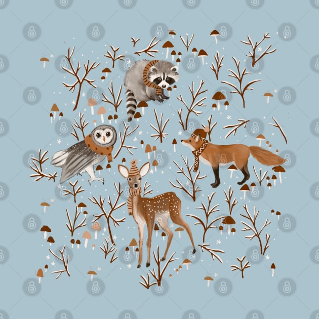 Winter woodland by Petit Faon Prints