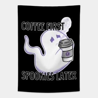 Coffee First, Spookies Later Tapestry