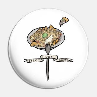 Nachos (spicy cornflakes) colored tattoo style Pin