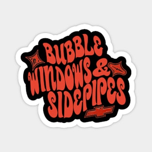 Bubble Windows & Side Pipes! (Vintage Red) Magnet
