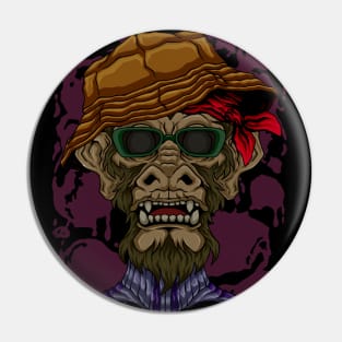 Fashion Monkey street art Pin