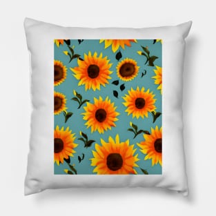 Orange Sunflowers Pillow