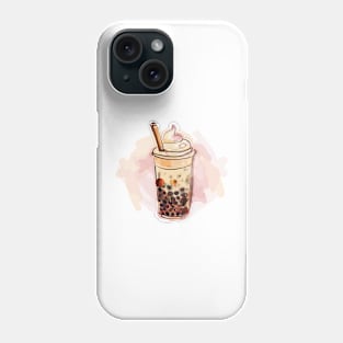 Boba bubble tea watercolor art Phone Case