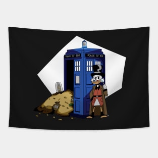 the 10th Doctor vs Ducktales Scrooge Tapestry