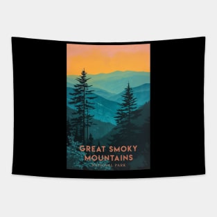 Great Smoky Mountains national park travel poster Tapestry