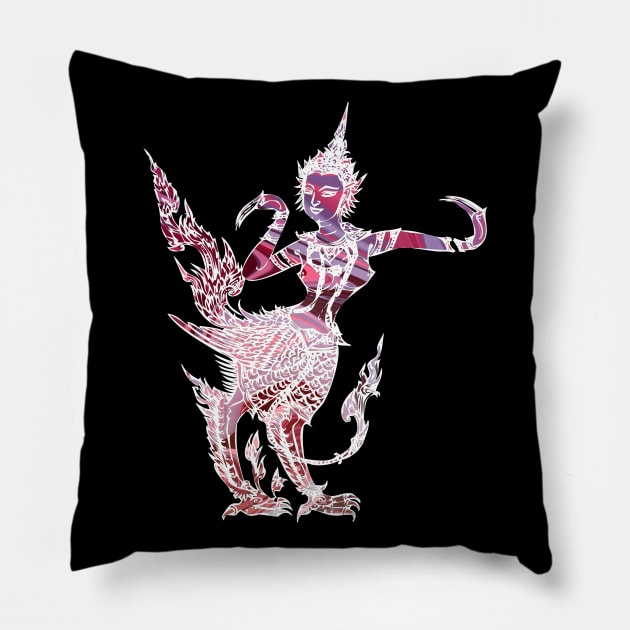 Thailand Kinnaree – Figure Of Spiritual Good Fortune T-Shirt Pillow by VintCam