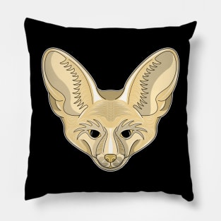 cute brown bat eared fox face Pillow