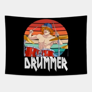 Rock N Roll Drummer Drumming Drums Musician Tapestry