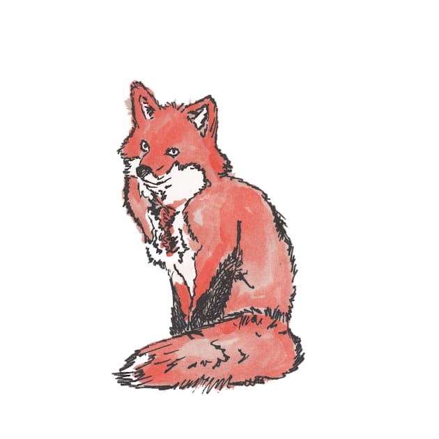 watercolour Fox by catmilchard