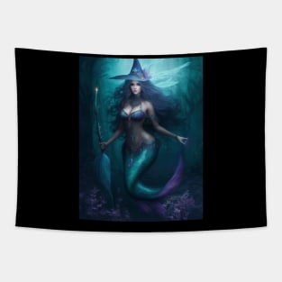 Blue Sea Wicth Mermaid Tapestry