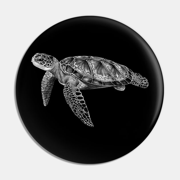 Sea Turtle Pin by Tim Jeffs Art